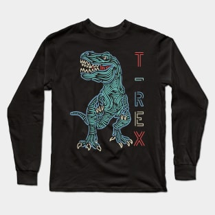 Colorfull Neon T-Rex Dinosaurs Long Sleeve T-Shirt